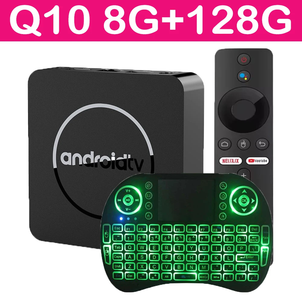 Smart TV Box Q10 Android 14 H313 Android Box Dual Wifi 2.4G&amp;5G Google Assistant BT 4GB 32GB 64GB 128GB Media player Set Top Box