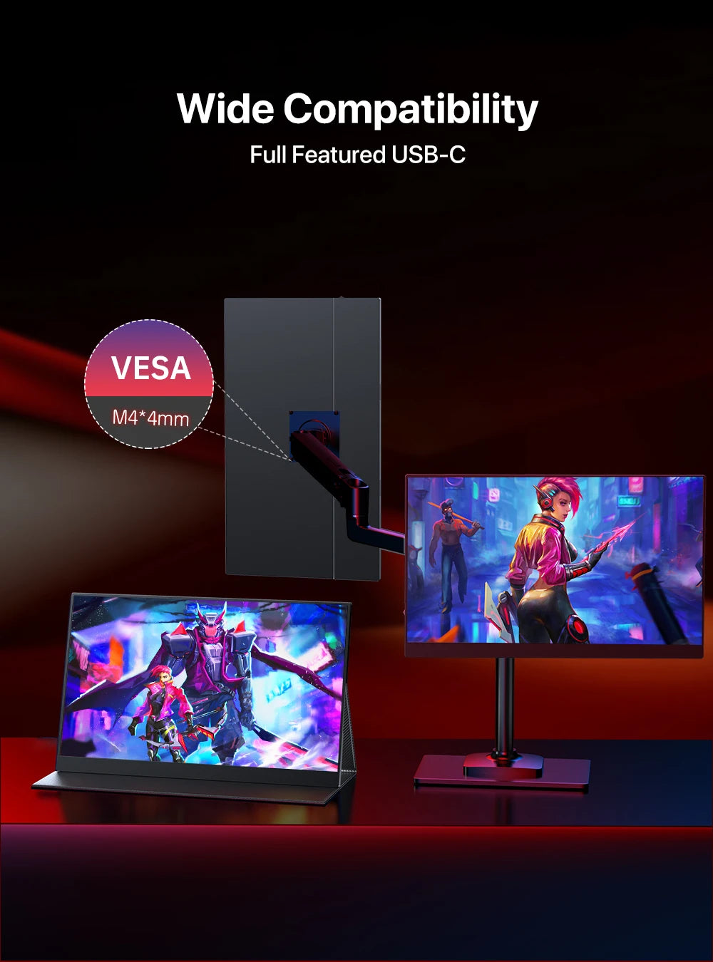 UPERFECT UPlays K8 17.3&quot; PC Monitor 144hz FHD 1080P Gaming Display For PS5 XBOX Steam Decks Switch USB C HDMI Laptop Mac Screen