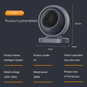 Desktop Heater Electric Hot Air Blower Portable Fan Stove Warm Mini Radiator Home Office Room Warmer for Winter Low Consumption