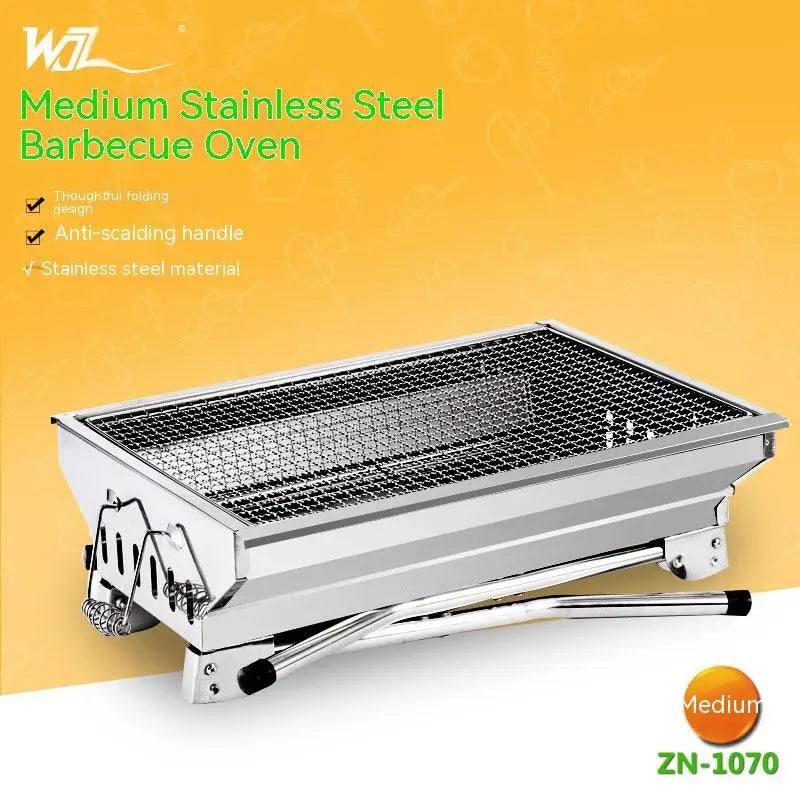 Stainless Steel Incinerator Grill BBQ Charcoal Stove Outdoor Picnic Portable Folding Stove Camping Equipment Camping Oven - Stereotech