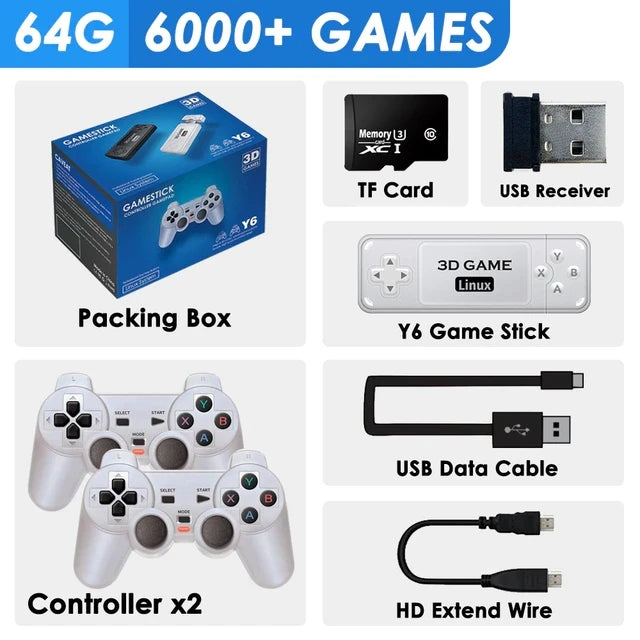 BOYHOM Y6 Retro Game Console 4K 60fps HDMI Output Low Latency GD10 TV Game Stick Dual Handle Portable Home Game Console for GBA