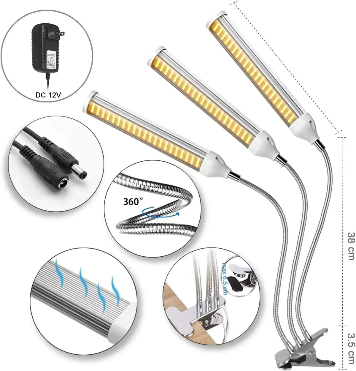 Grow Lights Timer For Indoor Plants,Full Spectrum With 60&quot; Extendable Tripod Stand,420 LEDs 1/4-Heads Floor Plant Grow Lights