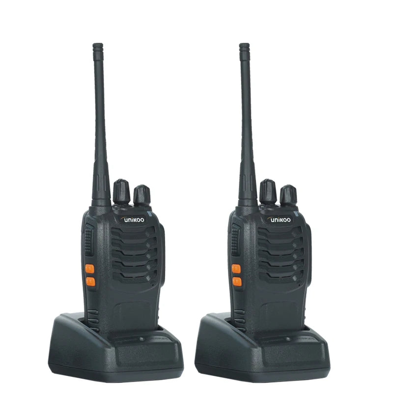 2 PCS UNIKOO Long Range communication Walkies Talkies FRS Set Two Way Ham Radios UHF Walkie Talkie transceiver For camping
