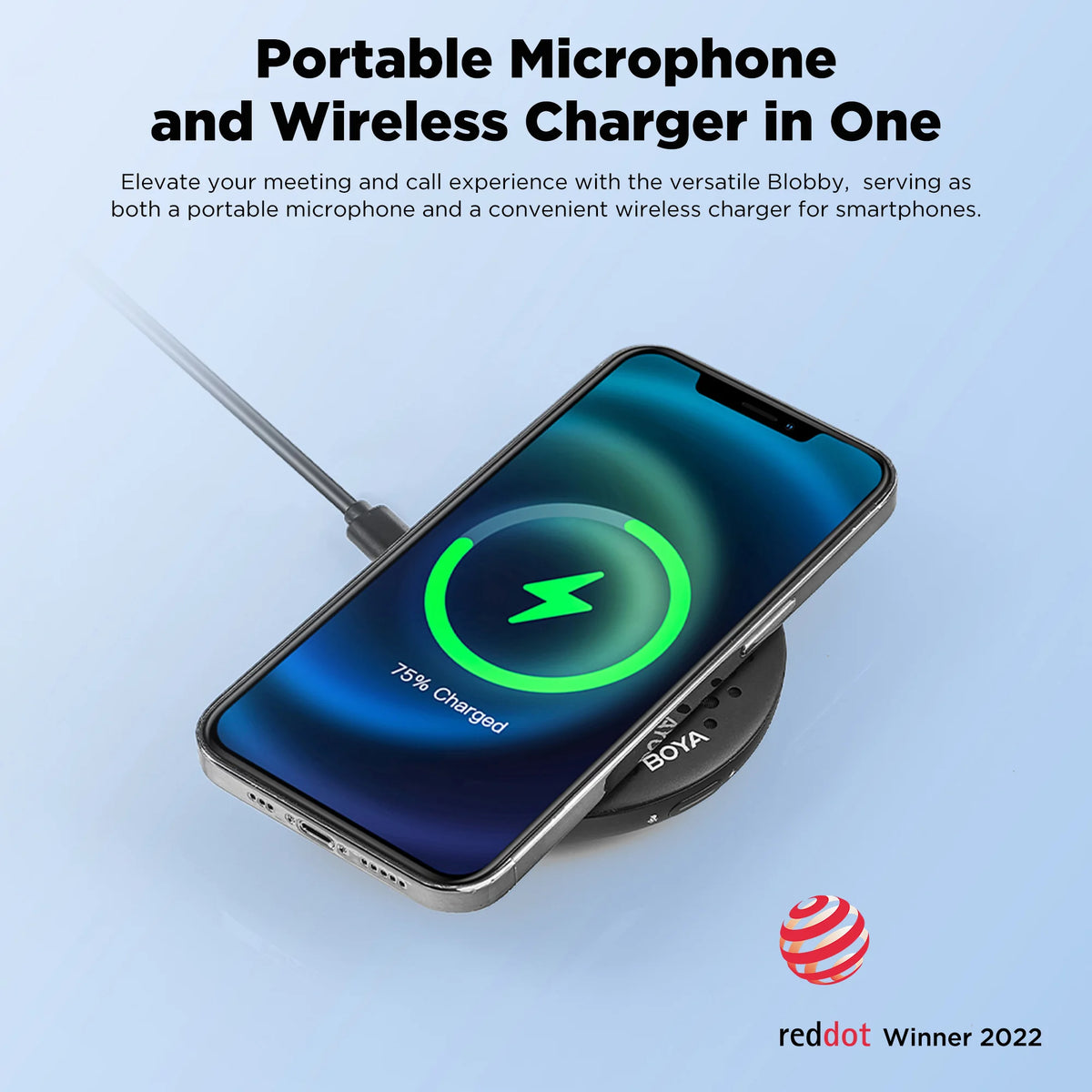 BOYA Blobby USB Conference Meeting Microphone with Wireless Charger for Android Smartphone Type-C Devices Mac Windows Computer