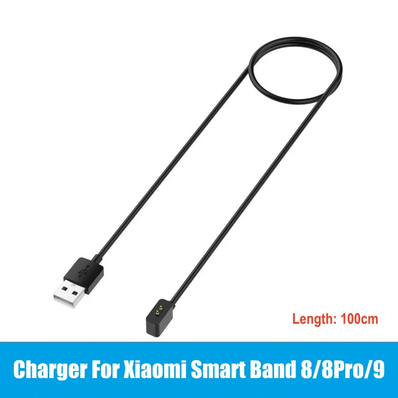 Charger For Xiaomi Smart Band 9 8 Pro 8 Active 7Pro 7 6 NFC 5 Mi Smart Band 4 3 2 Bracelet USB Dock Magnetic Charging Cable