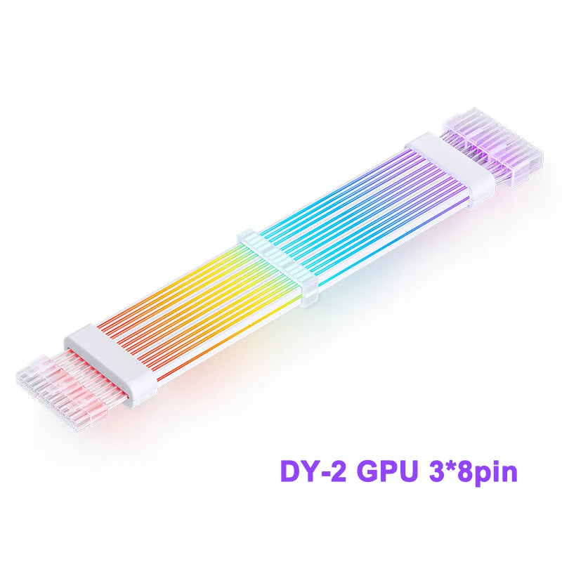 JONSBO DY-2 Power Supply Luminous Extension Cable 5V ARGB 24Pin Motherboard Graphics Card 3*8PIN LED Extension Cable