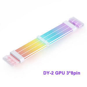 JONSBO DY-2 Power Supply Luminous Extension Cable 5V ARGB 24Pin Motherboard Graphics Card 3*8PIN LED Extension Cable