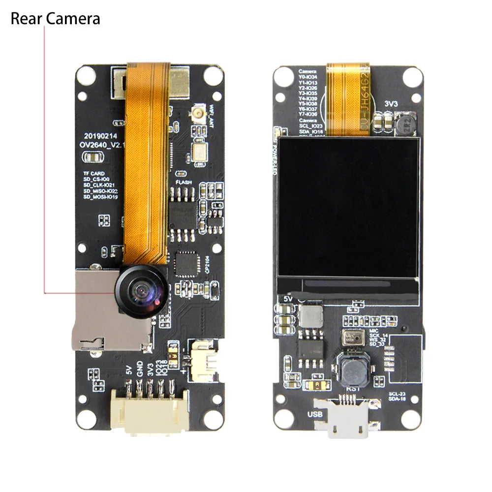 LILYGO® TTGO T-Camera Plus ESP32-DOWDQ6 8MB SPRAM Camera Module OV2640 1.3 Inch Display Rear Camera