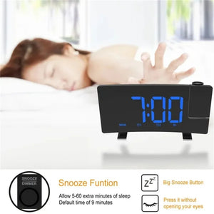 Multifuctional Projection FM Radio Alarm Clock Digital Clock with USB Charging Bedrooms Clock Wall Home Decor