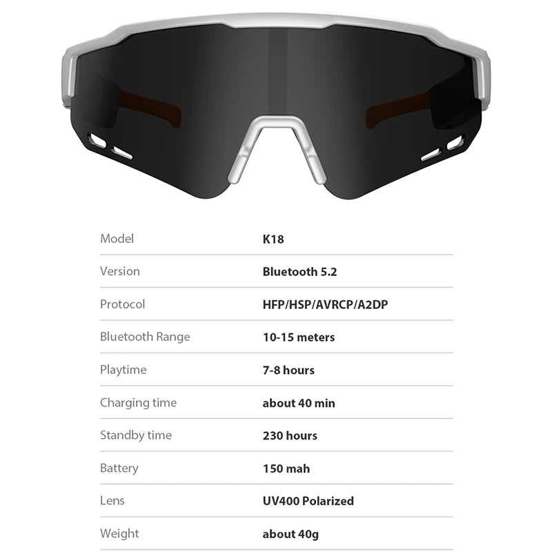 Smart Glasses Bluetooth 5.2 Earphones Sunglassess Wireless Riding Sport Headphone UV400 Polarized Music Calling Eyeglassess