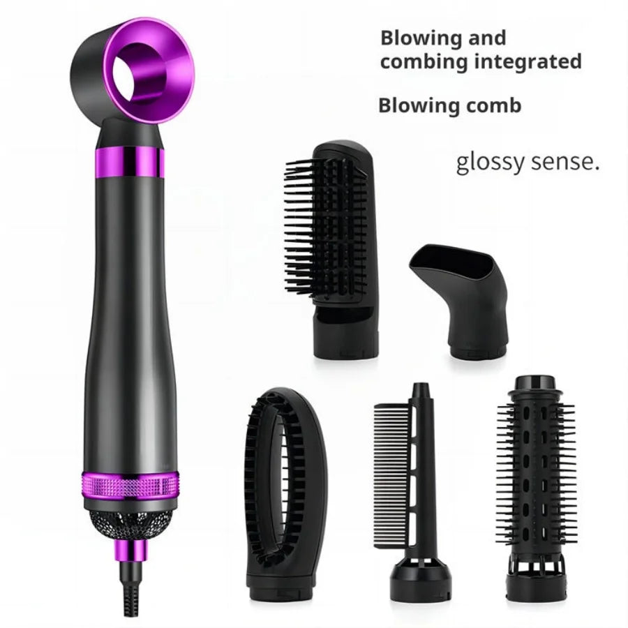 6-in-1 Hair Dryer Set with Diffuser, Concentrator, and Curling Wand - Fast &amp; Safe Styling - Stereotech
