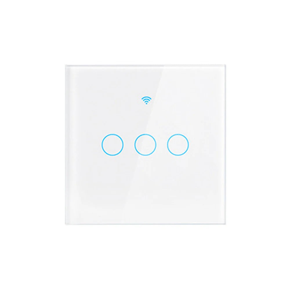 WiFi Smart Switch EU Neutral Wire/No Neutral Wire Touch Light Switch Works with Alexa Google Home Alice 1/2/3/4 Gang Smart Home