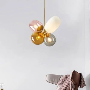 4 Colorful LED Balloon Chandelier Colorful Glass Ball Bubble Ceiling