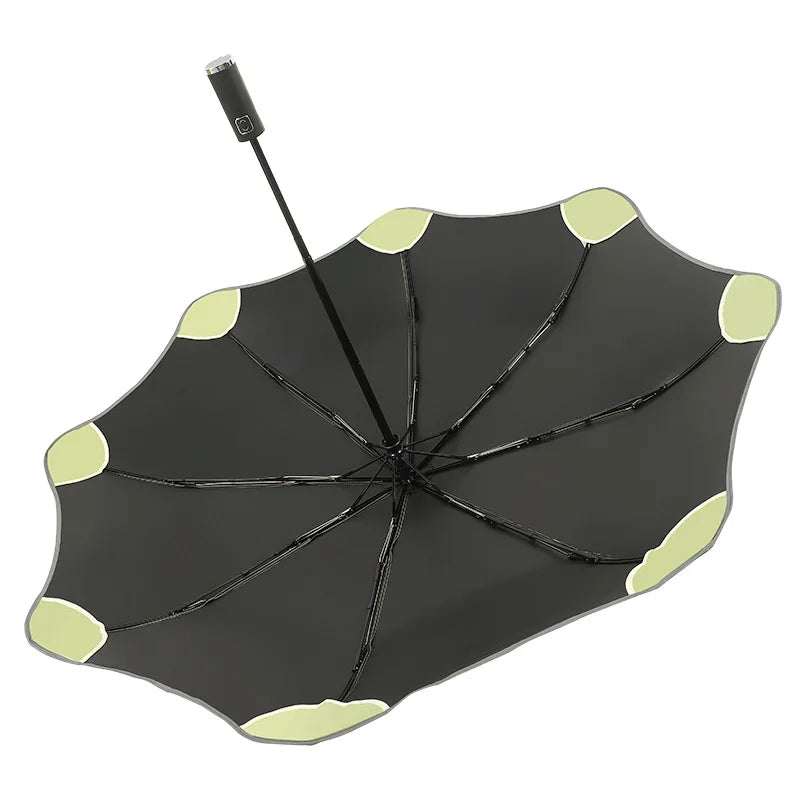 Creative Safety Corner Fully Automatic Umbrella for Kids Women, Sun UV Protection, Windproof, 3 Folding, Rain Umbrellas Parasol