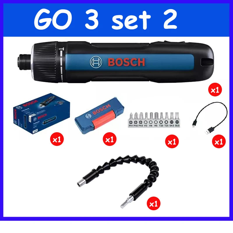 Global Brand BOSCH Go 3 Electric Screwdriver 3.6V 2Ah Cordless Mini Hand Drill Professional Woodwork Screw Driver PK BOSCH GO 2