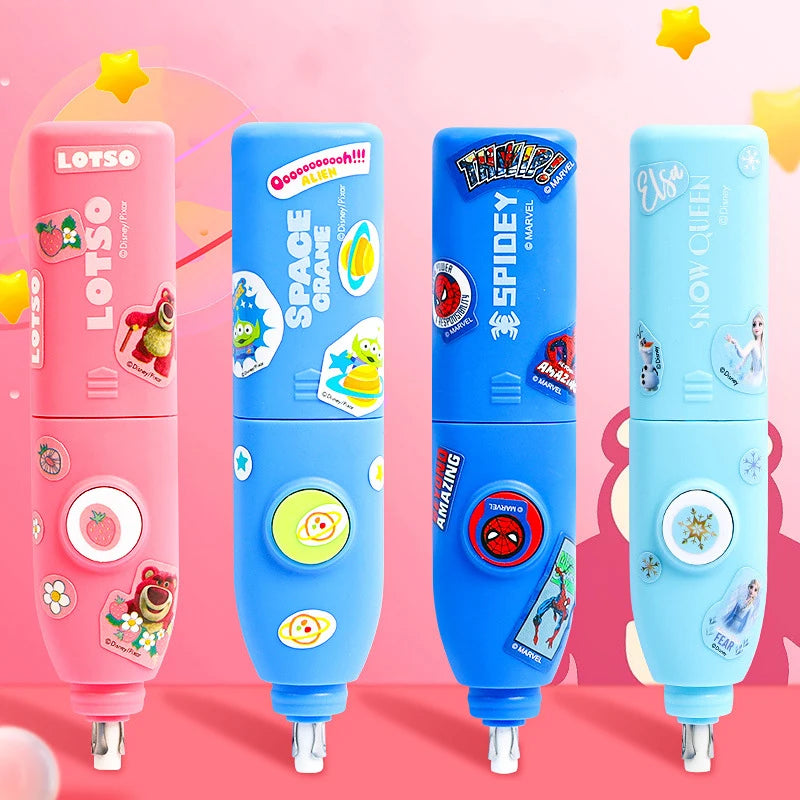 Disney Electric Eraser Spiderman Lotso Alien Eraser Effortless Correction Cleaning Mistake School Supplies Student Stationery