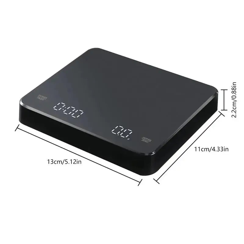 Digital Coffee Scale with Timer LED Screen Espresso USB 3kg Max.Weighing 0.1g High Precision Measures in Oz/ml/g Kitchen Scale - Stereotech