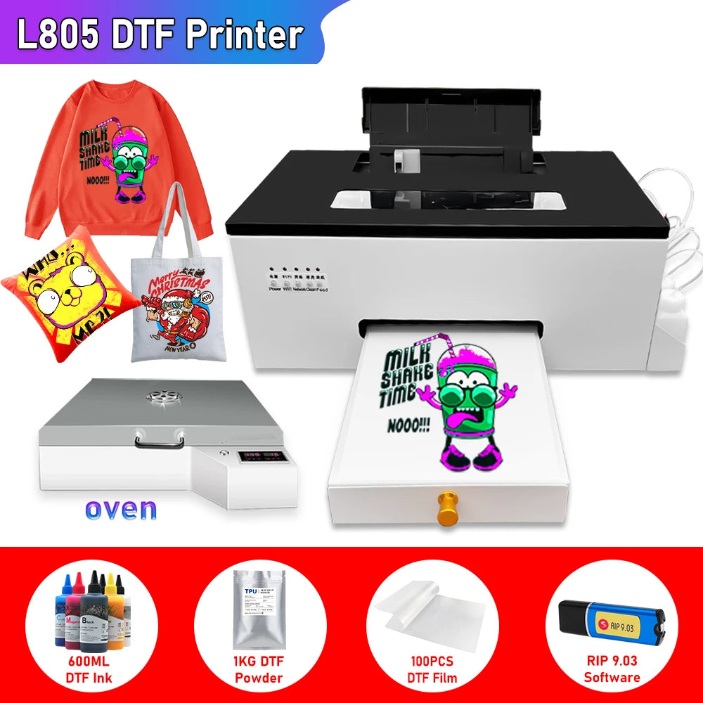 A4 impresora dtf  For Epson L805 DTF Printer DTF Transfer Machine t shirt printing machine DTF Ink DTF Film For t shirt Print - Stereotech