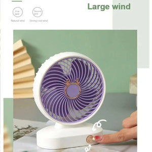 Electric Fan Usb Charging Rechargeable Powerful Portable Student Office Dormitory Small Gift Cooling Fans Small Desktop Fan - Stereotech