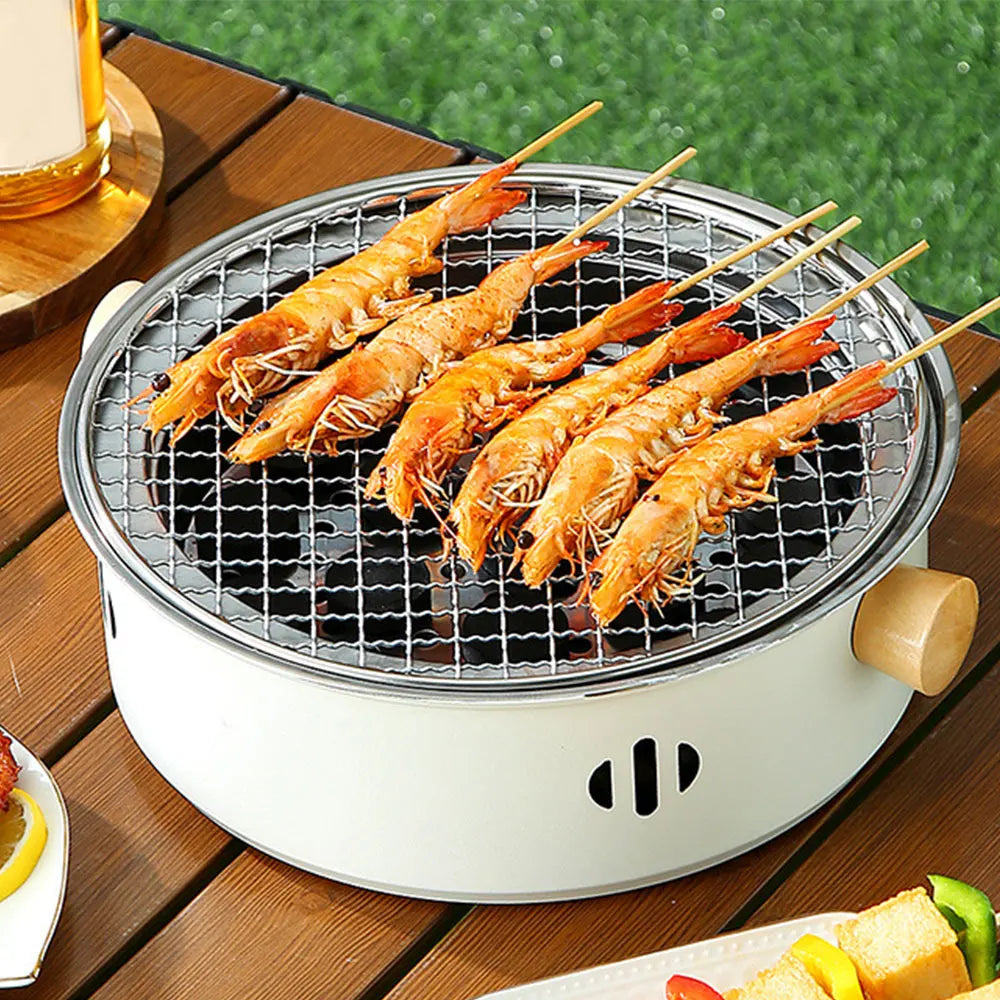 Barbecue Grill Home Barbecue Outdoor Camping Charcoal BBQ Stove Grills Mesh Portable Smokeless Barbecue Grill Pan Multifunction - Stereotech