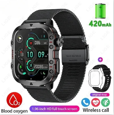 Xiaomi New Rugged Military Black Smart Watch Men For Android Ios 3ATM Waterproof Sport Fitness Ai Voice Smartwatch Outdoor