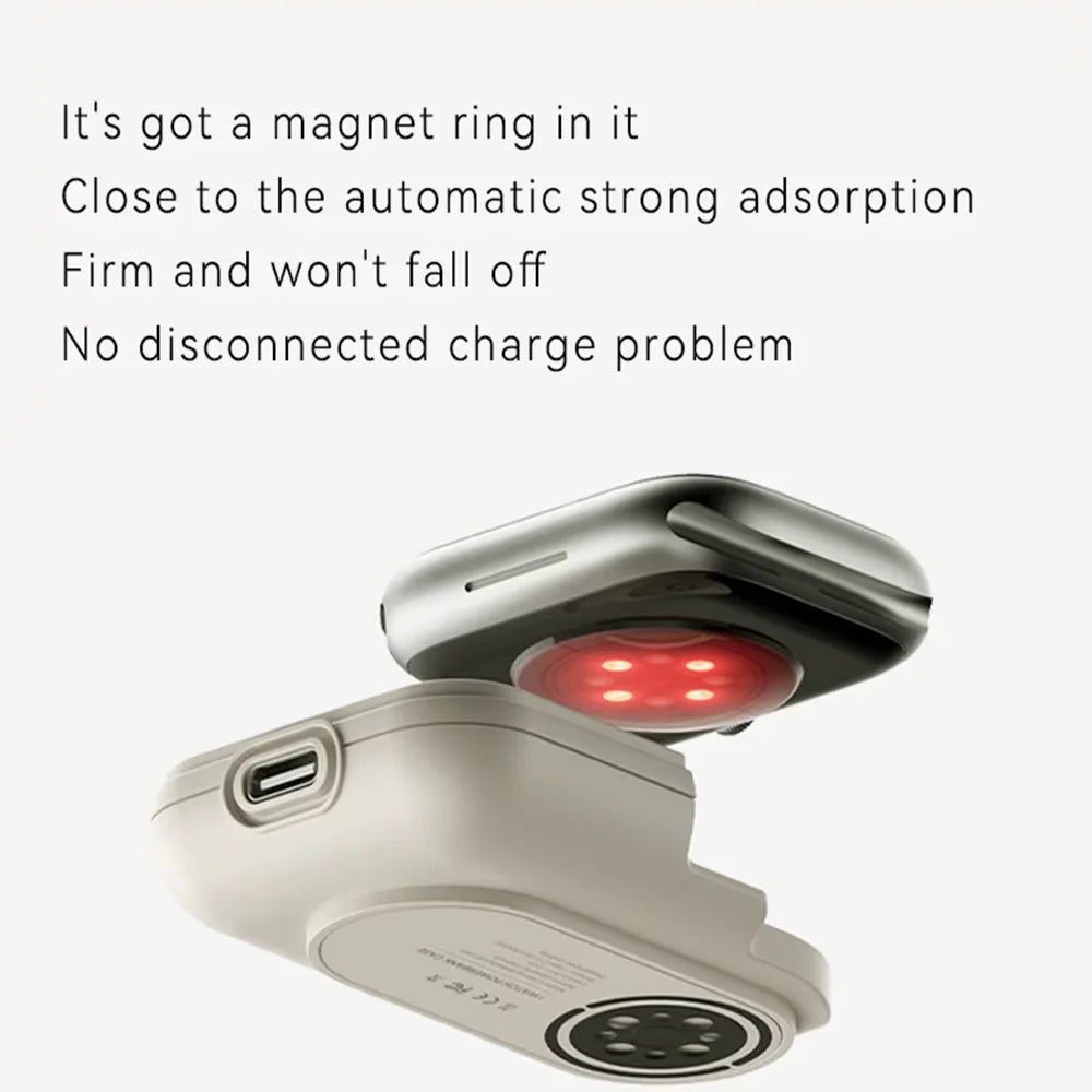 Portable Wireless Charger 1200mAh Power Bank Device For Apple Watch 8 7 6 5 4 SE Ultra for iWatch Fast Charging case