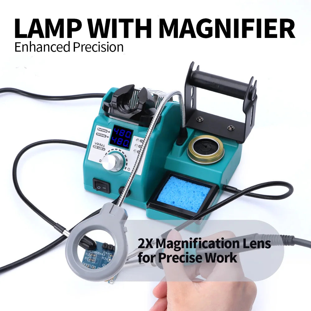 YIHUA 926LED-IV Soldering Station Soldering Iron Kit with Helping Clips Three Preset Channels Fast Heating