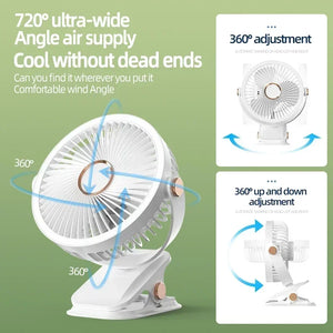 8000mAh Camping Fan Rechargeable Desktop Portable Air Circulator Wireless Ceiling Electric Fan With LED Light Clip-on Home Fan