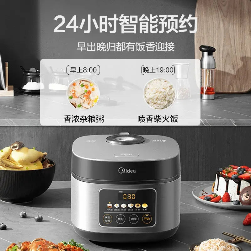 Midea Rice Cooker 4L Household Smart  Reservation Cake Firewood Electric Rice Cooker Reservation Portable Home Kitchen Appliance