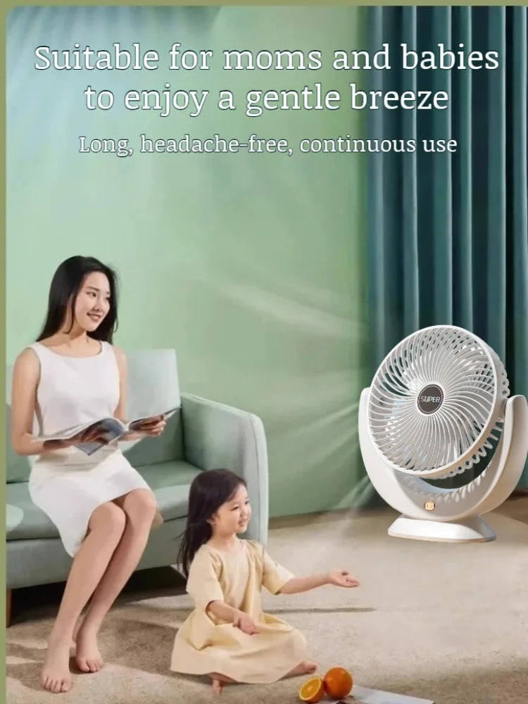 Bedside circulation fan desktop small fan air circulation mute fan home oscillating head fan - Stereotech