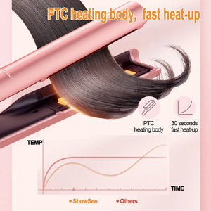 Showsee 2 In1 Hair Straightener Curler E2 Profession Ceramics Hairdressing Styling Tools Electric Curling Iron