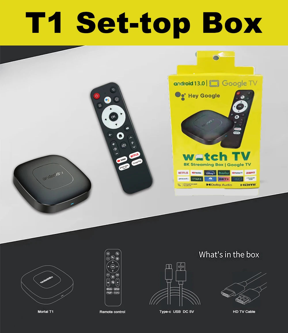 Android13 TV Box T11 Smart Home TV Allwinner H313 4K 8K 2.4G&amp;5G Dual Wifi 8GB 128GB Media Player BT5.2 Google Voice Set Top Box