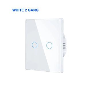 GIRIER Tuya Smart WiFi Light Switch 1/2/3 Gang Smart Touch Wall Switches EU Works with Alexa Google Home, Neutral Wire Optional