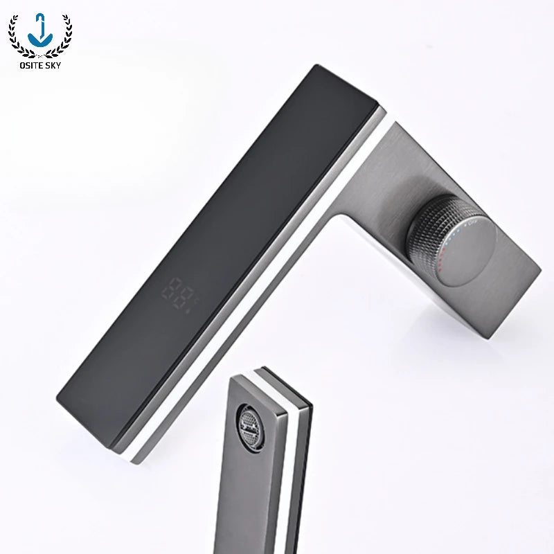 LED Ambient Light Intelligent Display Temperature Honeycomb Filter Anti-splash Hot and Cold Water Bathroom Faucet