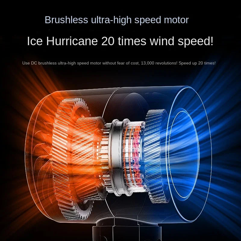 6000 MA Handheld Turbo Jet Fan Mini Portable Ice Cold Fan Generation Brushless Motor Wind High Speed Duct Fans Violent Blower - Stereotech