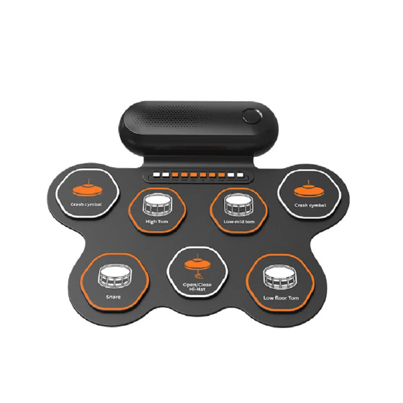 Portable Electronic Drum Kit for Children&#39;s Beginner, Silicone Drum Kit