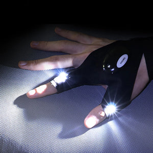 Night Light Fishing Gloves Waterproof Led Fingerless Glove for Biking Camping Hiking Survival Rescue Outdoor Tool
