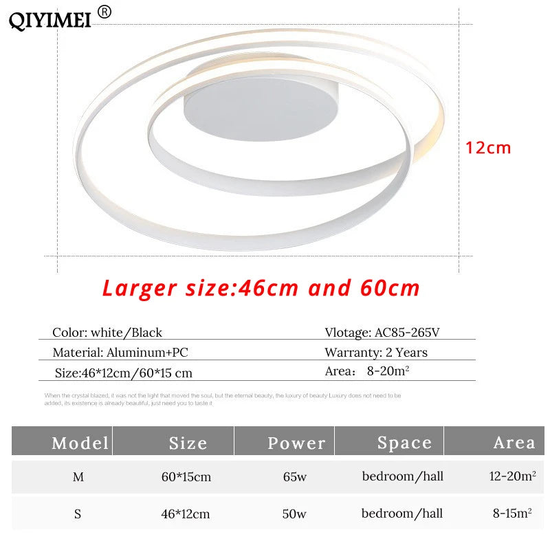 Modern Chandeliers LED Lamp For Living Room Bedroom Study Room White Black Color Surface Mounted Lights Lamp Decor AC85-265V