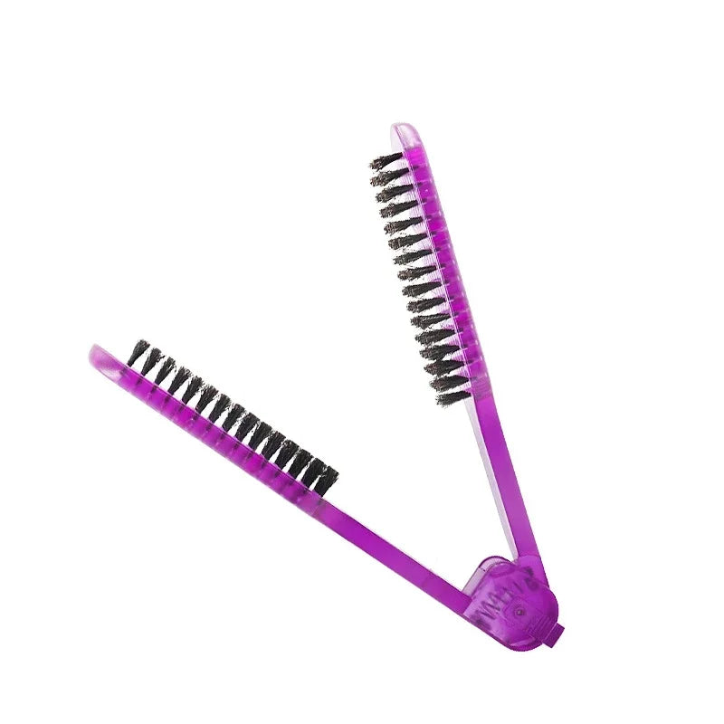 New Pro Ceramic Straightening Comb Double Sided Hair Brush Clamp Hairdressing Natural Fibres Bristle Hair Comb Hairstylig Tool
