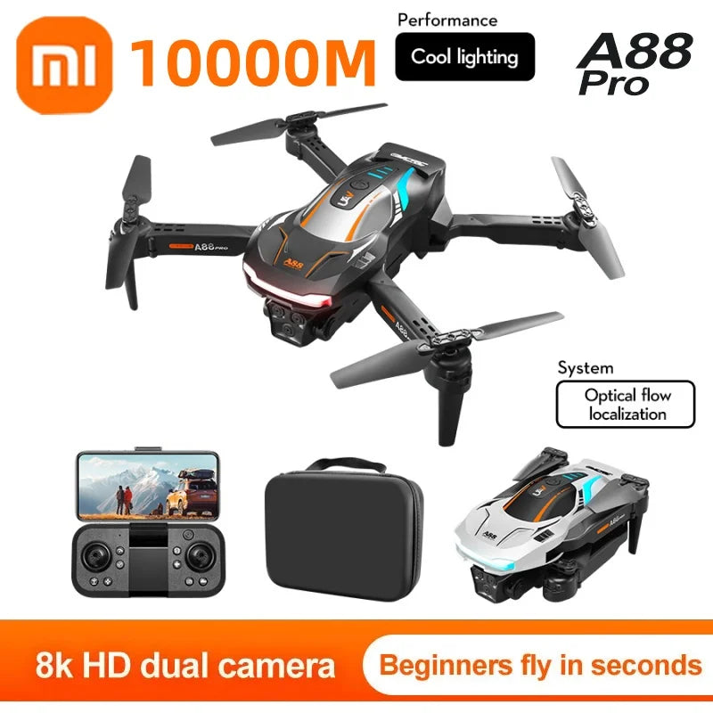 Xiaomi 10000M A88 Drone Professional 8K GPS Dual Camera 5G Obstacle Avoidance Optical Flow Positioning Brushless Upgraded RC ﻿ - Stereotech