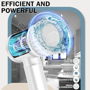 Electric Spin Scrubber Cordless Cleaning Brush IPX7 Waterproof with 5 Replaceable Brush Heads For Sink Bathroom Tub Tile Car