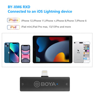 BOYA BY-XM6 S 2.4GHz Condenser Wireless Lavalier Lapel Microphone for PC Mobile Android iPhone DSLRs Cameras Streaming Youtube