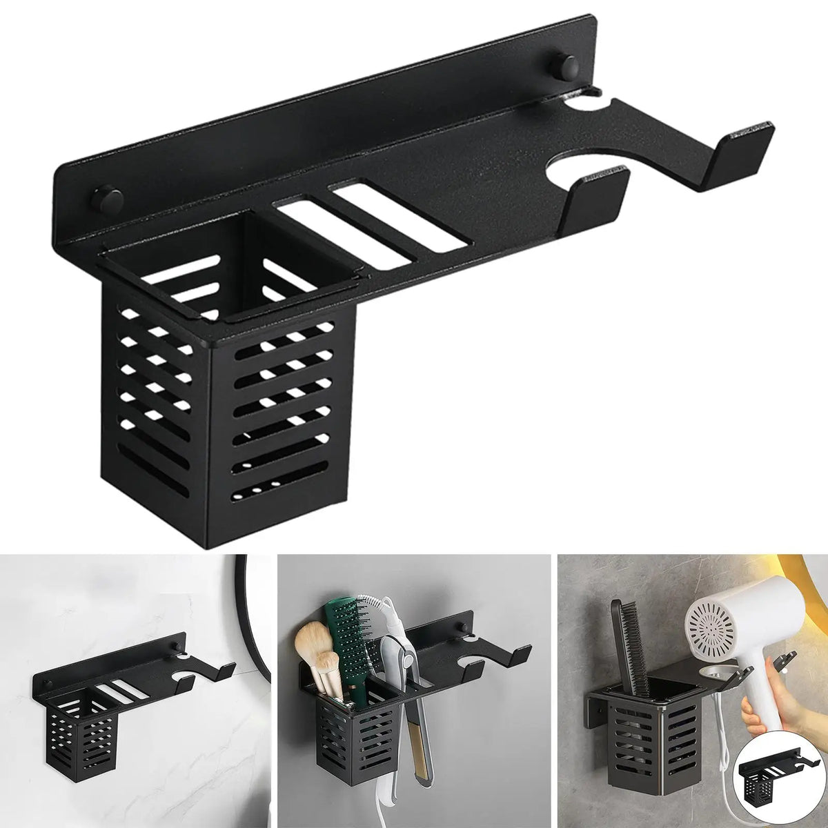 Hair Dryer Holder Wall Mounted for Diffuser Curling Irons