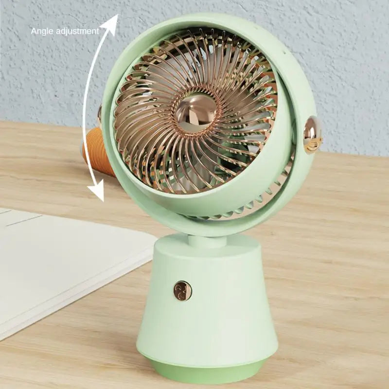 New Desktop Small Fan Dazzling Gold Rotatable USB Charging Three Speed High Wind Silent Office Desktop Fans Cooling Appliances - Stereotech