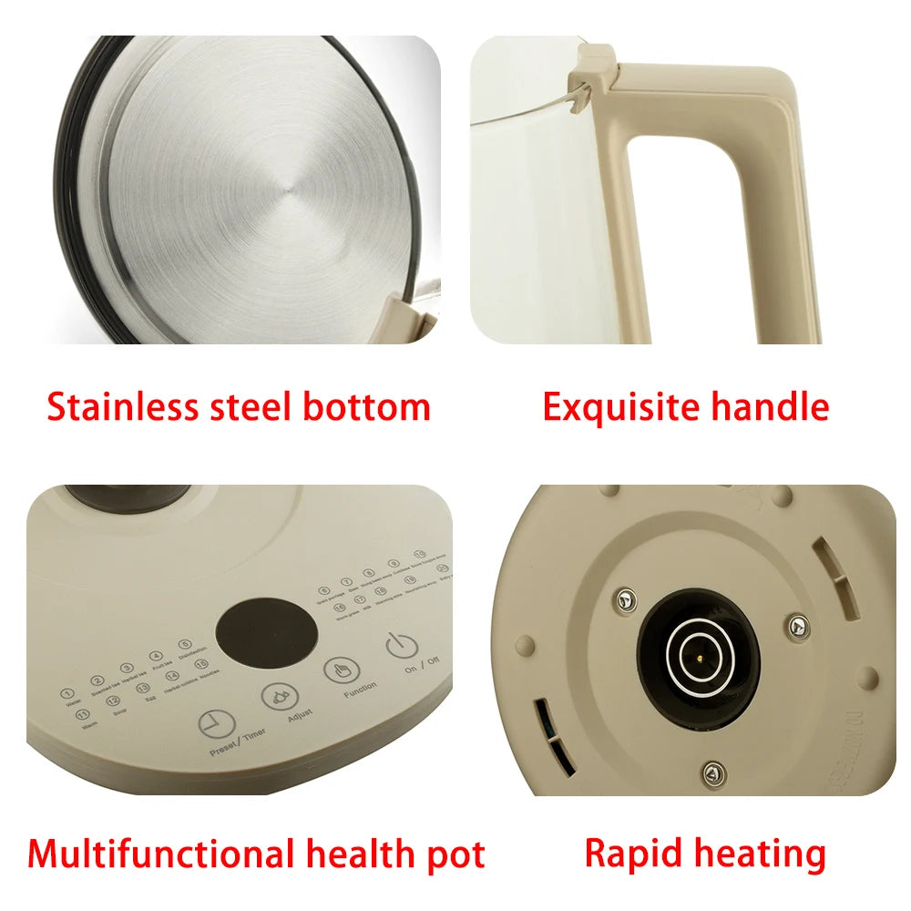 Health Preserving Pot 1.5L Electric Glass Kettle Kitchen Appliances Smart Kettle Automatic Multifunctional Tea Coffee - Stereotech