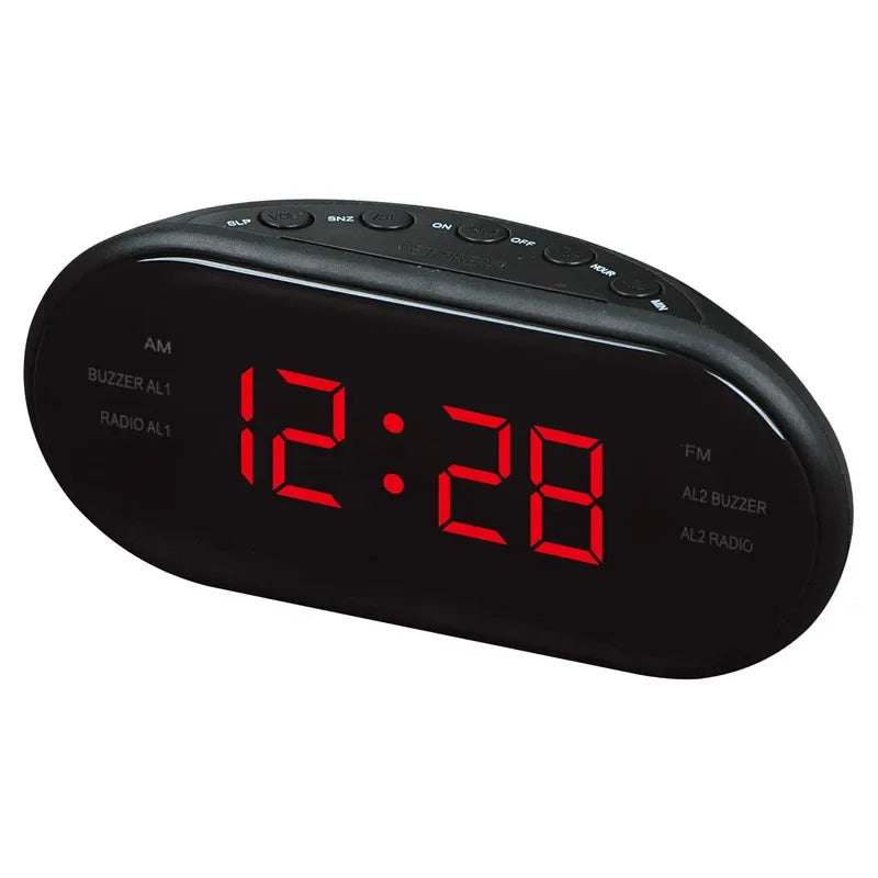 Car Electronic LED Clock Desktop Alarm Clock Digital Table Radio Time Supply Gift Home Snooze Function EU Plug AM/FM