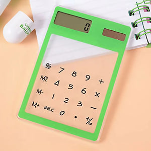 8 Digit Touch Screen Ultra slim Transparent Solar Stationery Clear Scientific Calculator use for Student School Office - Stereotech