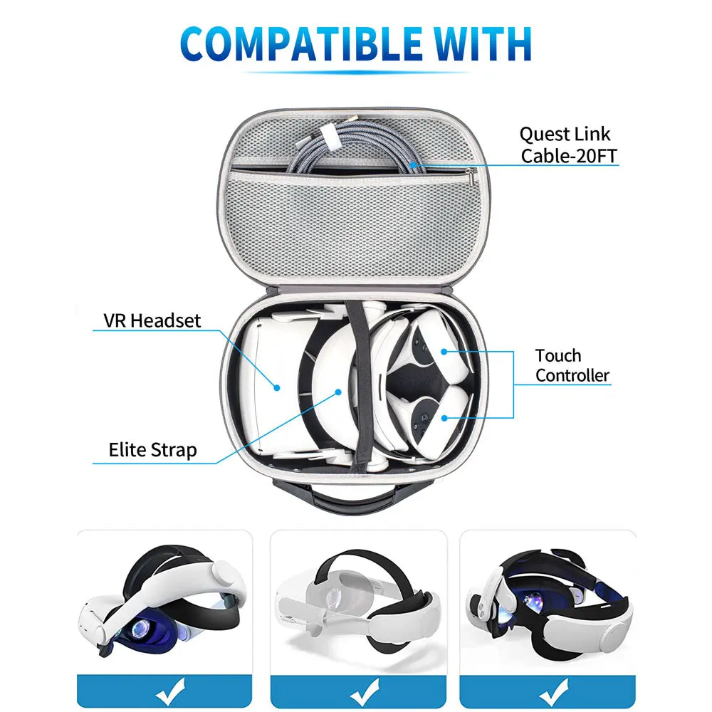 for PSVR2 Storage Bag VR Headset EVA Hard Waterproof Protective Box Portable Strap Handbag VR Carrying Case for Apple Vision Pro