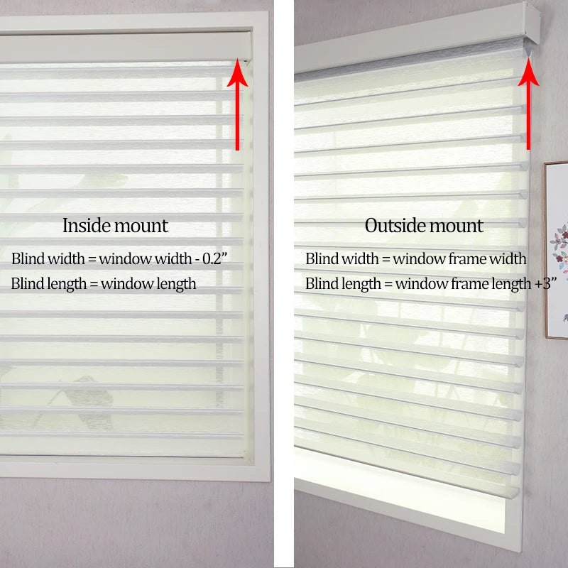 SmartMatters Smart Zigbee Shangri-La Blinds Dual-layered Day and Night Zebra Shades for Windows Wifi Tuya Alexa Compatible