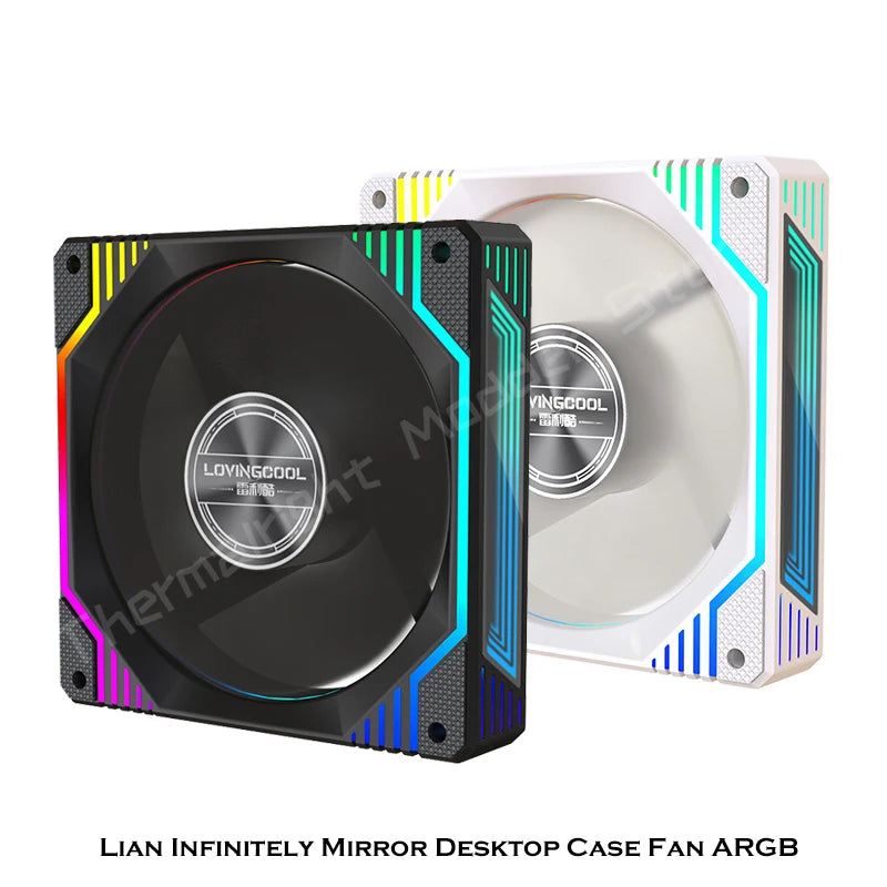 Computer Gamer Cabinet RGB Case Infinitely Mirror Type 5V ARGB + PWM Cooler Forward &amp; Reverse MB AURA SYNC Black/White - Stereotech